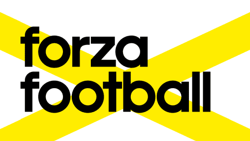 Forza Football logo showcasing a fan-centric free football app for live updates and polls.