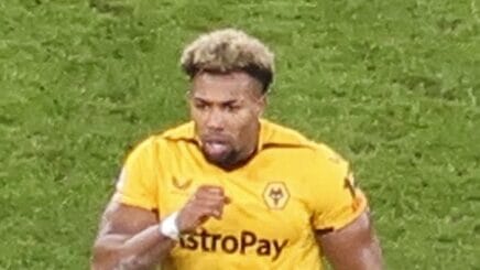 Adama Traoré, one of the heaviest Premier League football players, sprinting down the field for Wolverhampton Wanderers