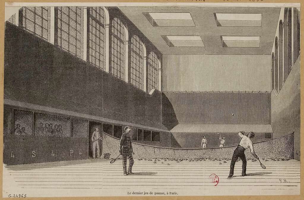 Jeu de Paume being played, a sport removed from the Olympics