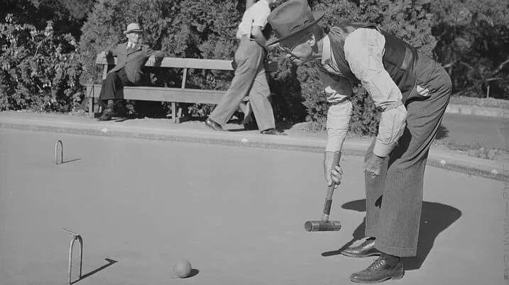 Roque competition, a sport removed from the Olympics