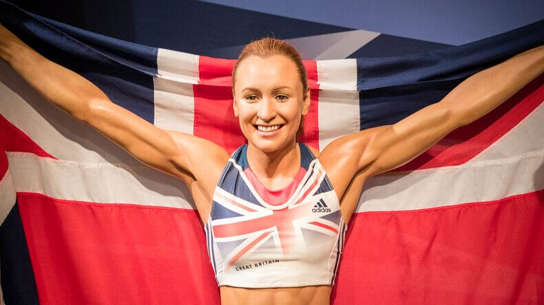 Dame Jessica Ennis-Hill, one of the greatest British sportswomen, competing in the heptathlon at the 2012 London Olympics
