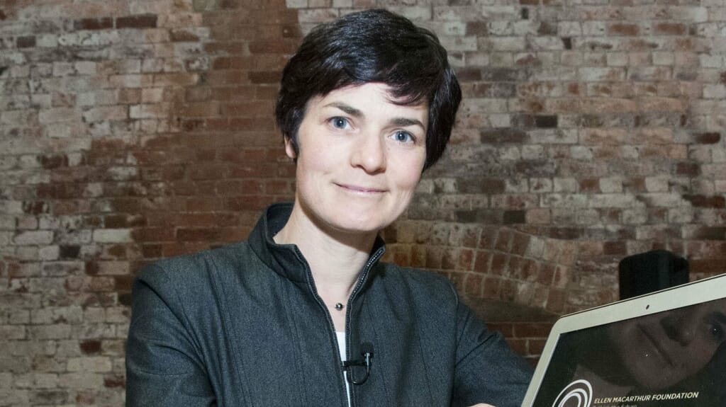 Dame Ellen MacArthur, one of the greatest British sportswomen, sailing solo during her record-breaking circumnavigation