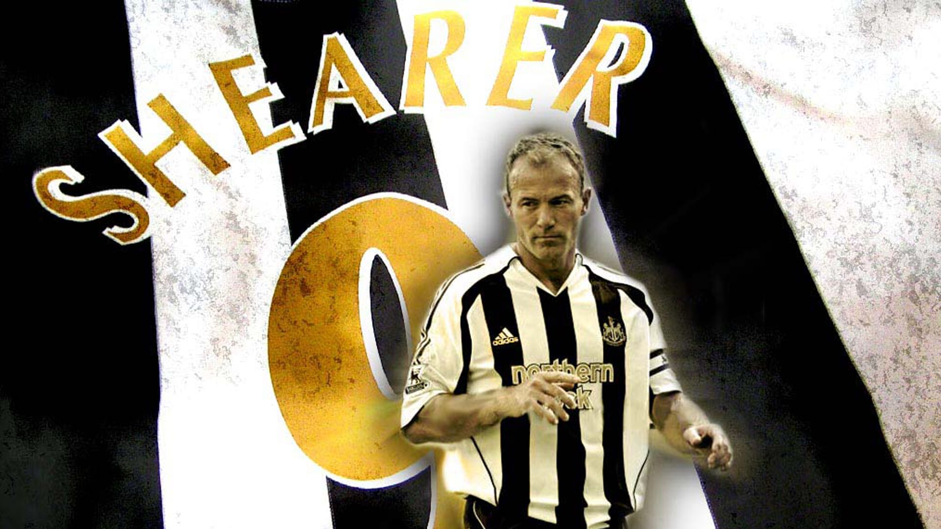 Alan Shearer delivering one of the Greatest Premier League Goals with his powerful volley for Newcastle against Everton in 2002.