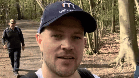 Community organiser Matt Lockett using the Spond app to manage a men's mental health support walk.