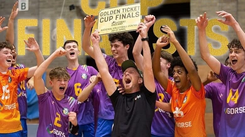 Leeds Gorse Volleyball Club competing in a Yorkshire league match coordinated through volleyball club management software from Spond. 