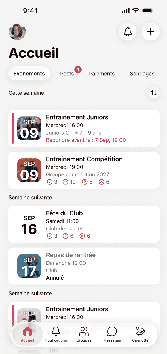 exemple club capture d'écran parents